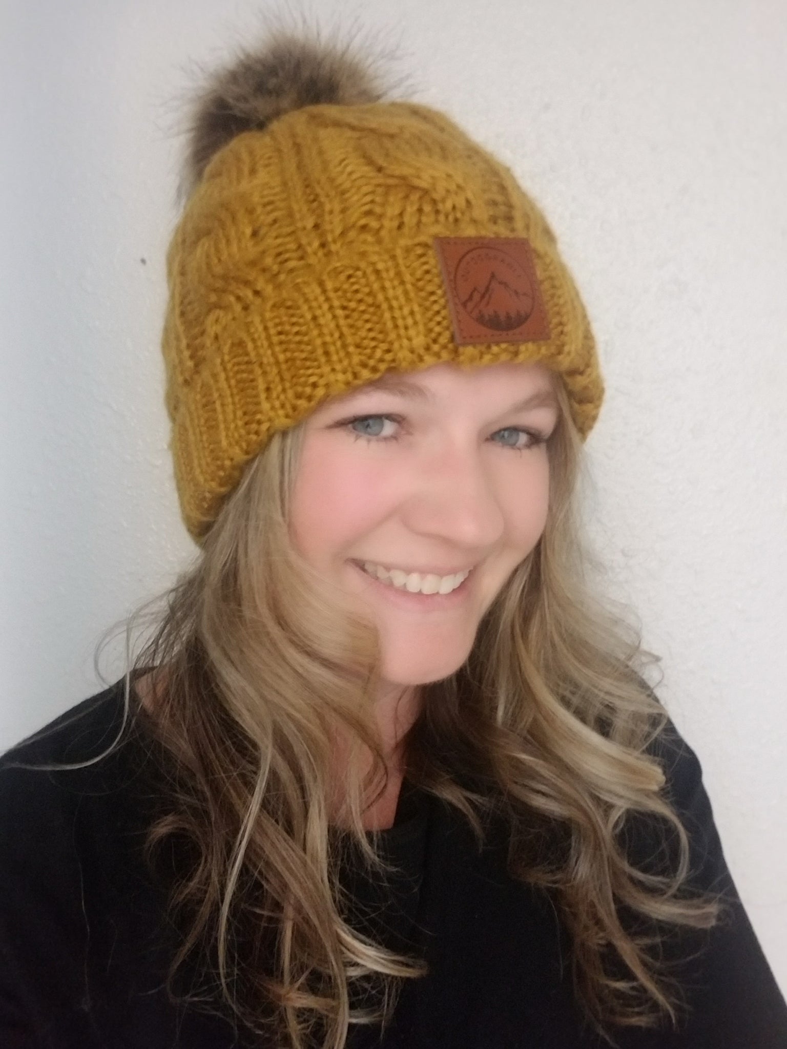 Beanie with Pom - Camel Brown Child/Adult