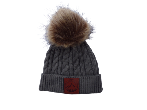 Toddler Grey Pom Pom Beanie