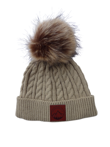 Toddler Tan Pom Pom Beanie