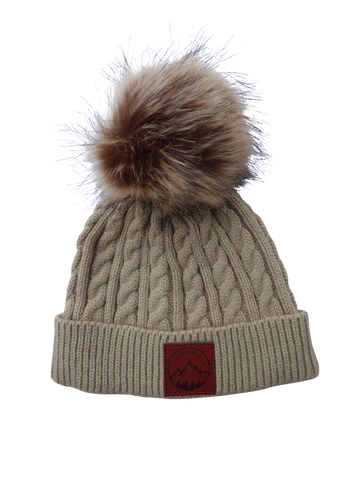 Toddler Tan Pom Pom Beanie